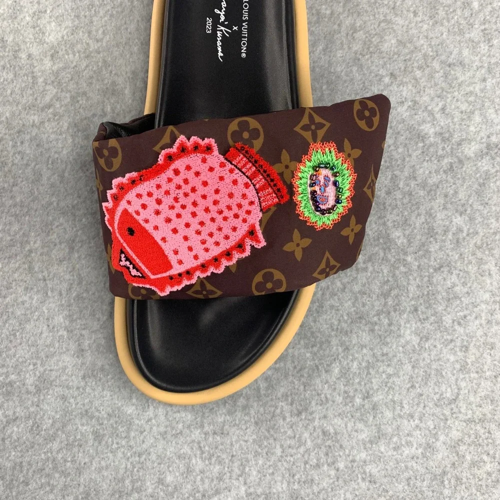 Louis Vuitton Pool Pillow Sandal Women 42 Brown Kusama Monogram Slides - Picture 16 of 16